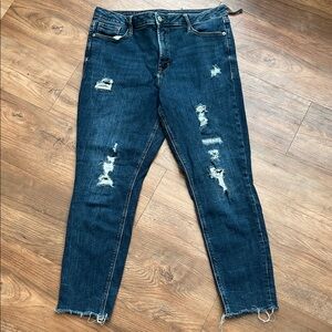 Old Navy Dark Blue Distressed Skinny Jeans